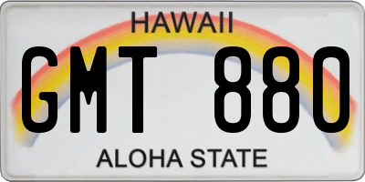 HI license plate GMT880