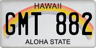 HI license plate GMT882