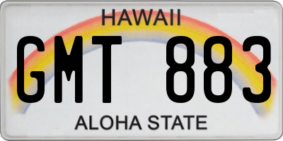 HI license plate GMT883