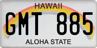 HI license plate GMT885