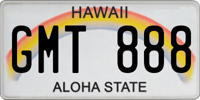 HI license plate GMT888