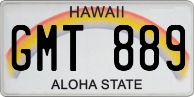 HI license plate GMT889