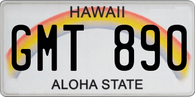 HI license plate GMT890