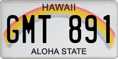 HI license plate GMT891