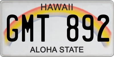 HI license plate GMT892