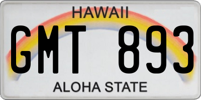 HI license plate GMT893