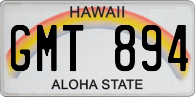 HI license plate GMT894
