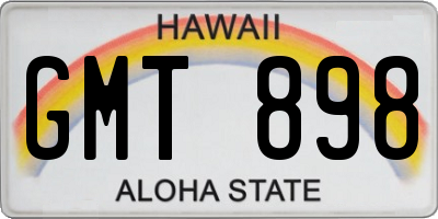 HI license plate GMT898
