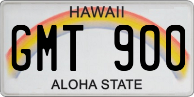 HI license plate GMT900