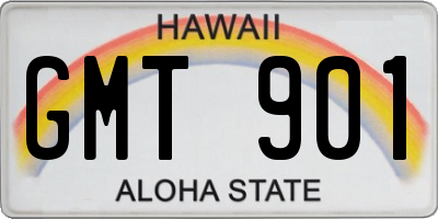 HI license plate GMT901