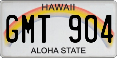 HI license plate GMT904