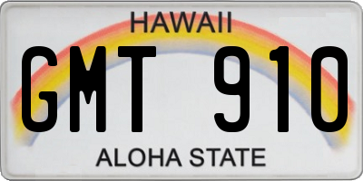 HI license plate GMT910
