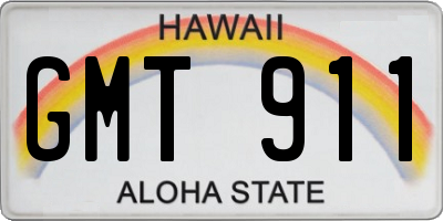 HI license plate GMT911