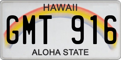 HI license plate GMT916