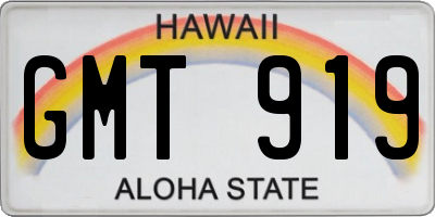 HI license plate GMT919