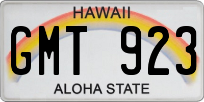 HI license plate GMT923