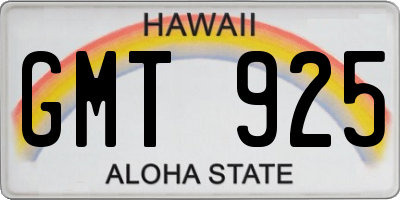 HI license plate GMT925