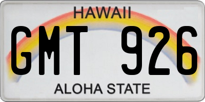 HI license plate GMT926