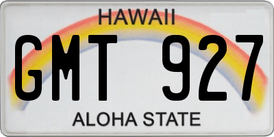 HI license plate GMT927