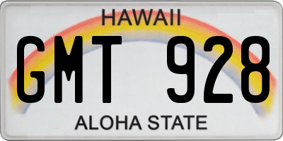 HI license plate GMT928