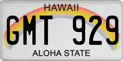 HI license plate GMT929