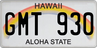 HI license plate GMT930