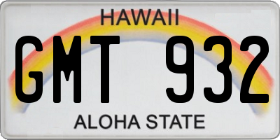 HI license plate GMT932