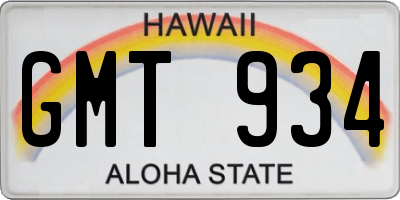 HI license plate GMT934