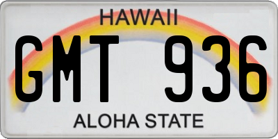 HI license plate GMT936