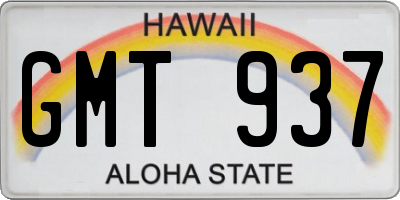 HI license plate GMT937