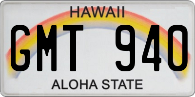 HI license plate GMT940