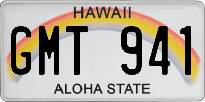 HI license plate GMT941