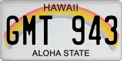 HI license plate GMT943