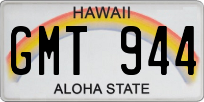 HI license plate GMT944