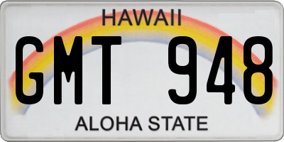 HI license plate GMT948