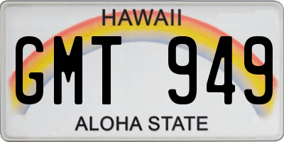HI license plate GMT949