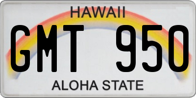 HI license plate GMT950