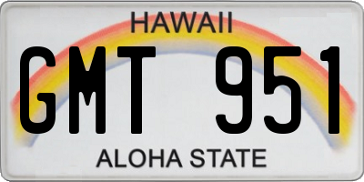 HI license plate GMT951