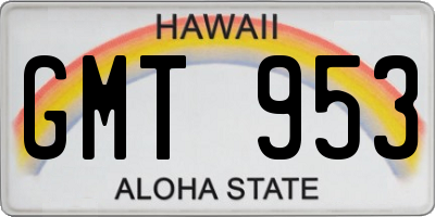 HI license plate GMT953