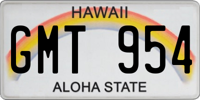 HI license plate GMT954