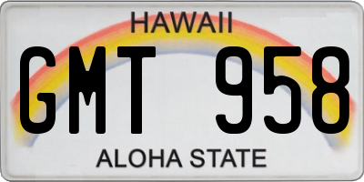 HI license plate GMT958