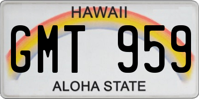 HI license plate GMT959