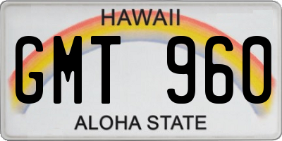 HI license plate GMT960