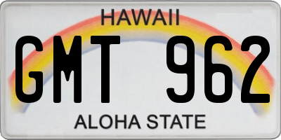 HI license plate GMT962