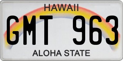 HI license plate GMT963