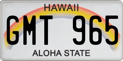 HI license plate GMT965