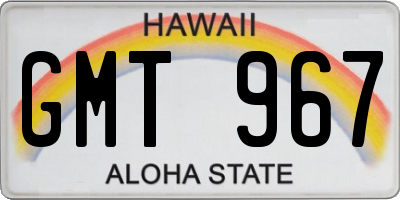 HI license plate GMT967
