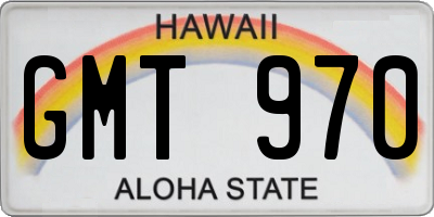 HI license plate GMT970