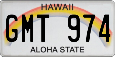HI license plate GMT974