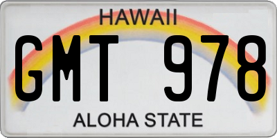 HI license plate GMT978
